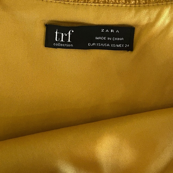 NWOT trf Collection by Zara Gold Corduroy Overall Mini Dress Size XS - Picture 6 of 6